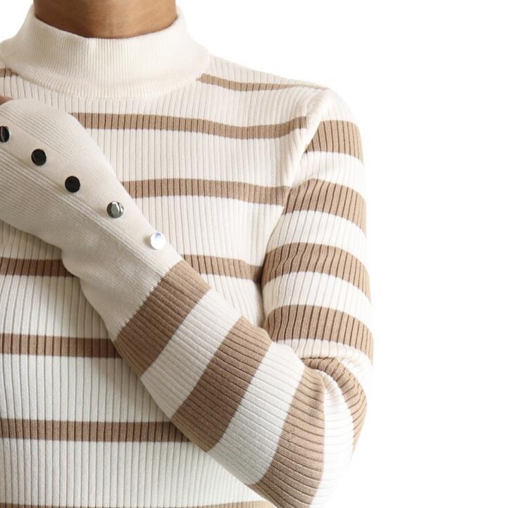 GUESS striped mock neck sweater XS